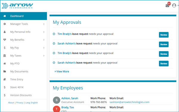 Manager approvals are simple in our HR employee portal software