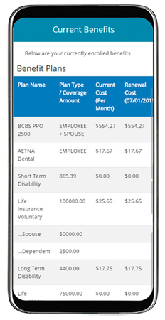 Your employees' benefits enrollment benefits summary will make it easy for them to review their current benefits and to update their choices